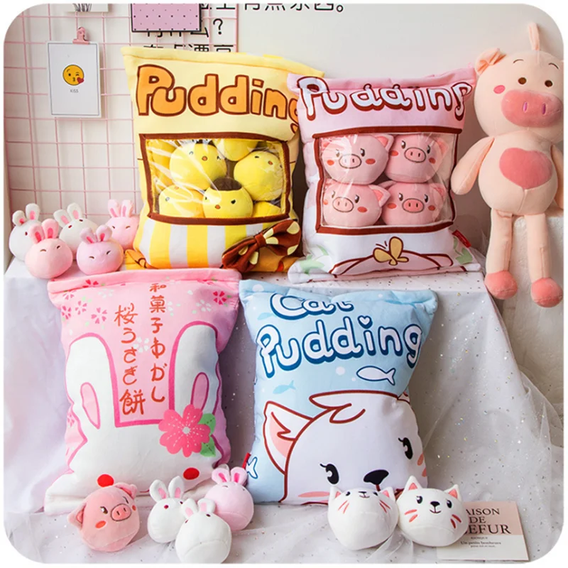 Plushie сумка пудинг игрушки мини животные шары кукла Сакура кролик свинка хомяк
