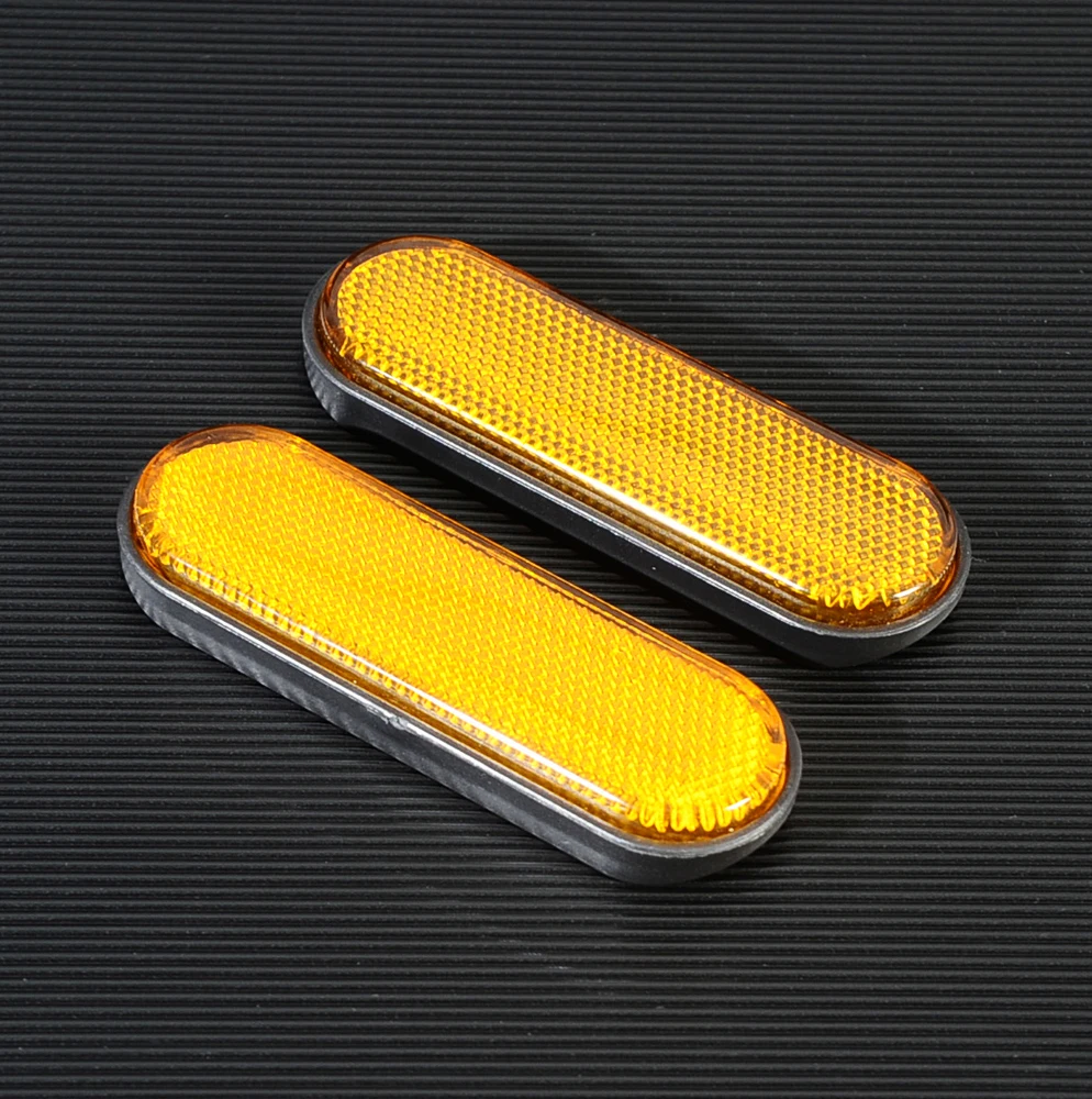 Универсальные янтарно желтые отражатели на передние ножки вилки наклейка