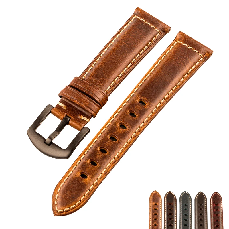 Ремень PSTARY мужской из масляной замши винтажный кожаный ремешок для наручных