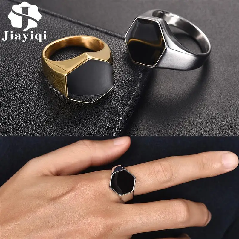 2021 Men Fashion Ring Stainless Steel Gold Silver Color Flat Rings High Quality Male Band Hiphop Punk Jewelry Accessories Gift | Украшения
