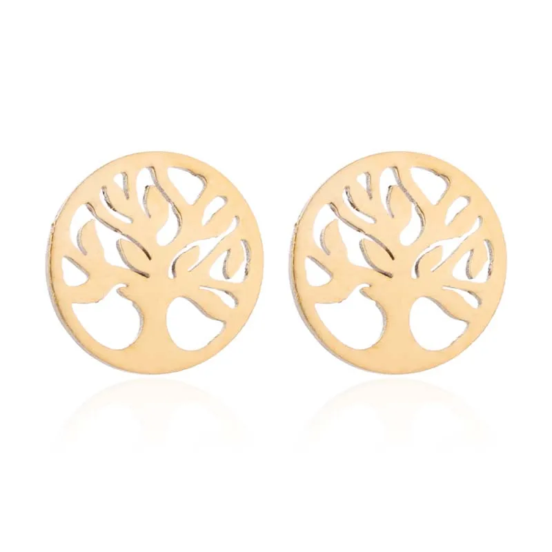 FENGLI мини браслеты с подвесками из нержавеющей стали серьги-гвоздики Модные полые