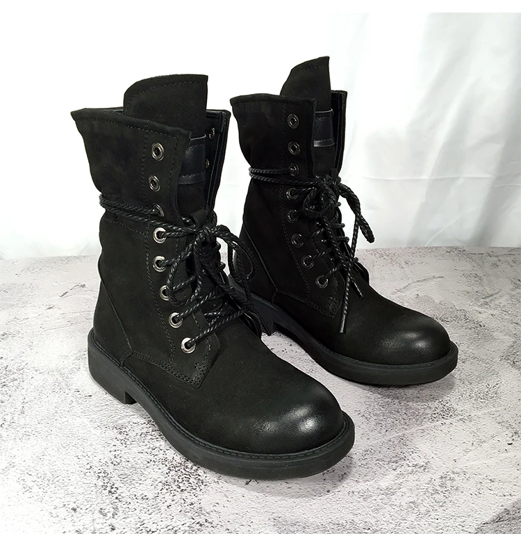 Женские кожаные сапоги зимние военные ботинки женские ботильоны мода 2020 | Обувь