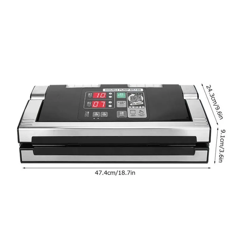

Food Vacuum Sealer Commercial Double Pump Vacuum Packaging Machine Including 10Pcs Bags 220V