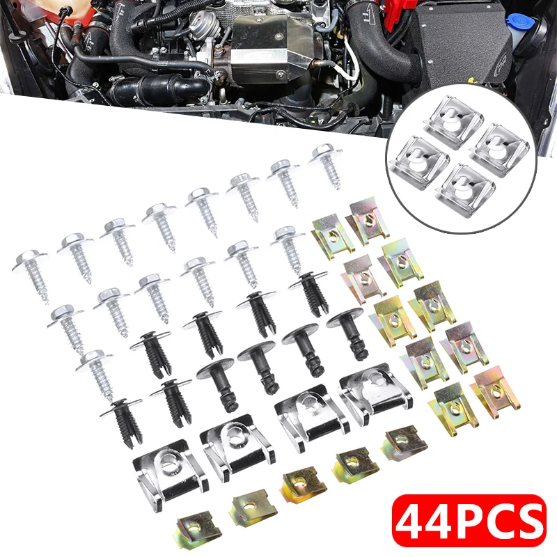 

44pcss/set Metal Car Engine Undertray Cover Clips Bottom Shield Guard Screws Fit For BMW E46 3 Series Car Accessories