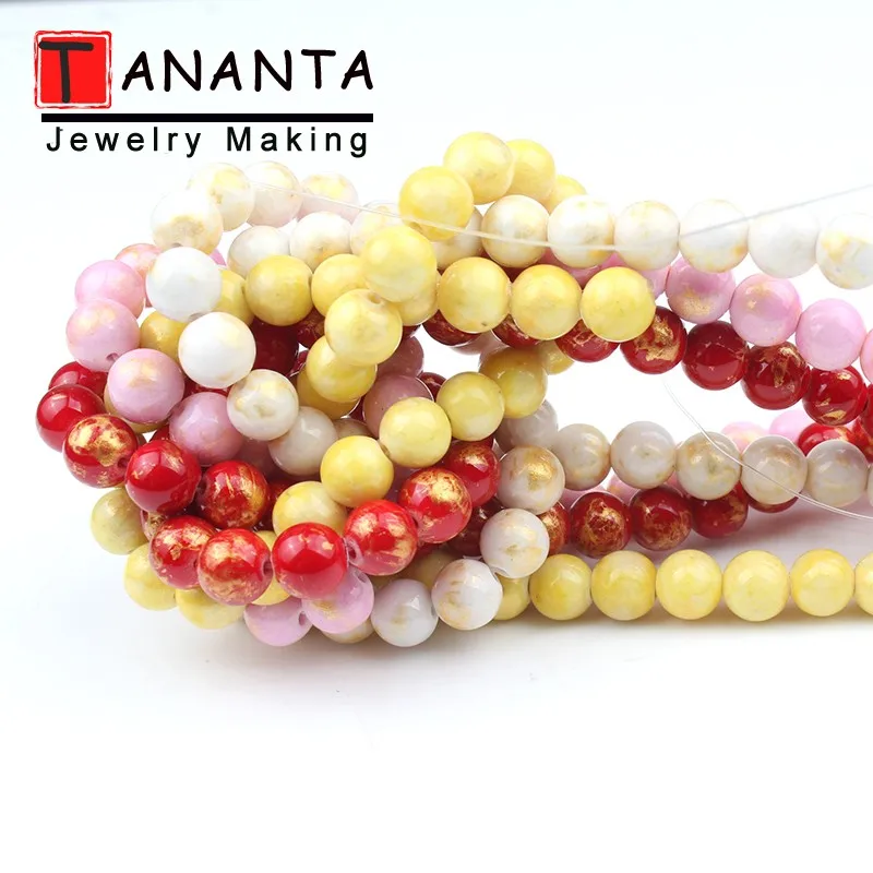 Золотистые нефритовые бусины из натурального камня для самостоятельного