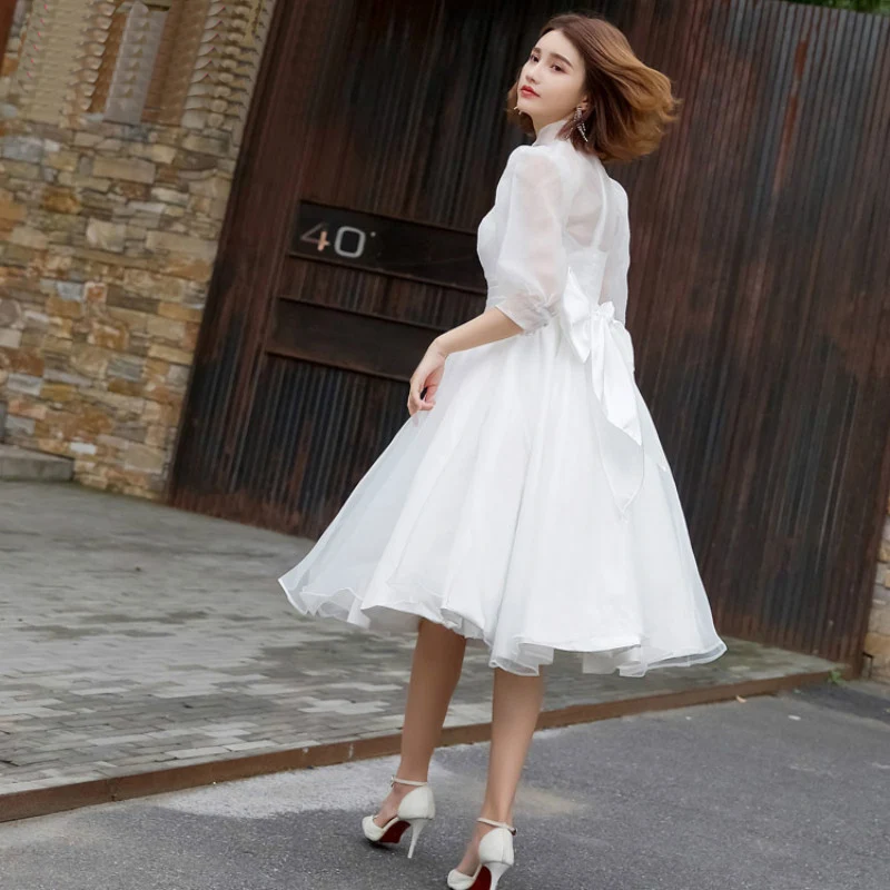 Женское вечернее кружевное платье AnXin SH белое винтажное пляжное с высоким