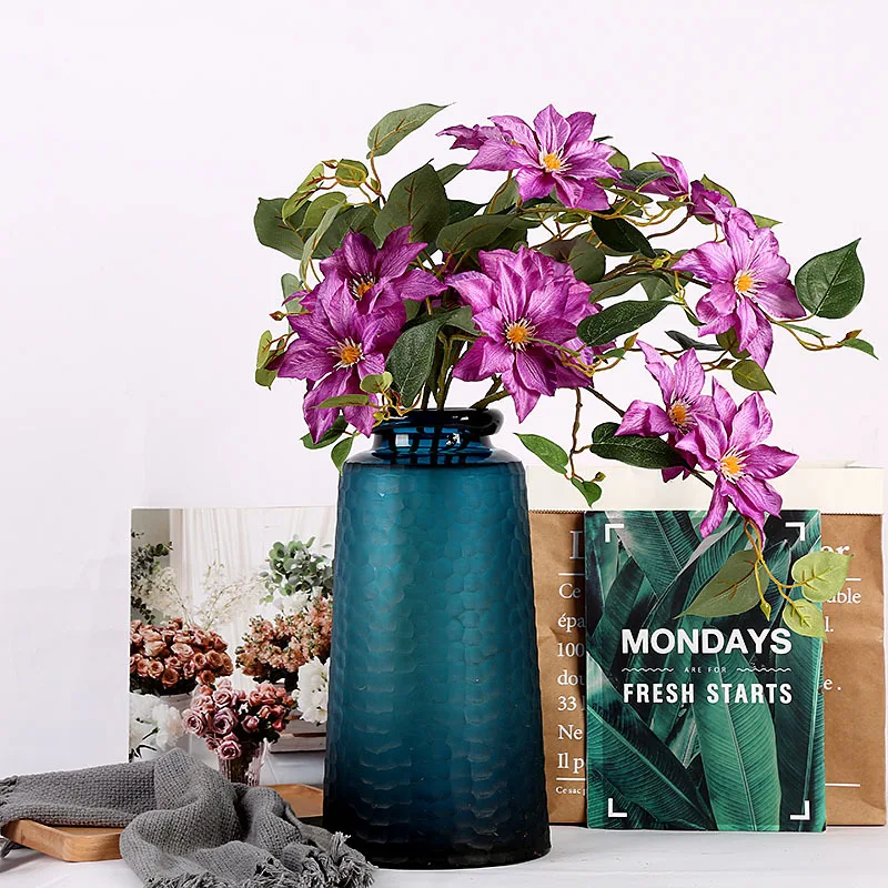 1 шт./3 головки искусственный цветок клематис Шелковый сделай сам для свадьбы