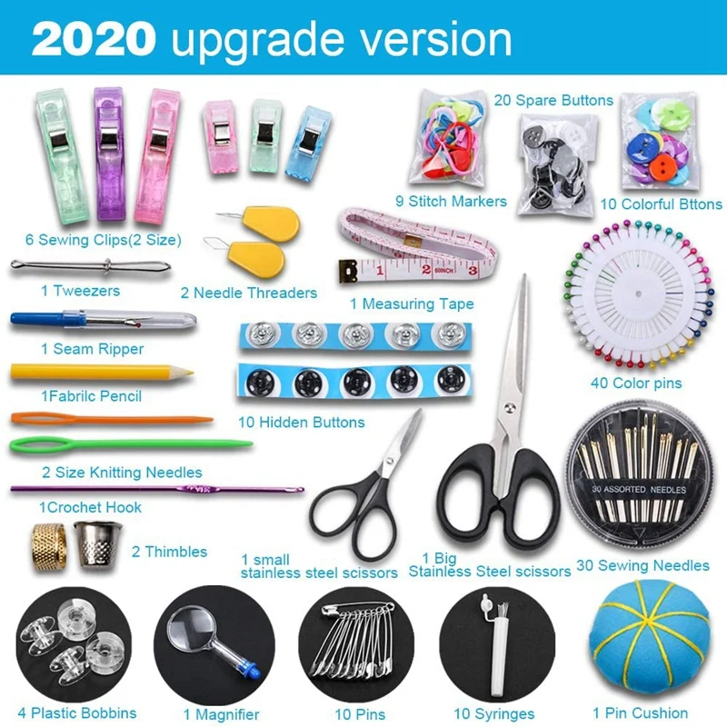 

206 Sewing Supplies, Suitable for Travelers, Emergencies, Beginners, Children, Families and DIY Sewing Kits