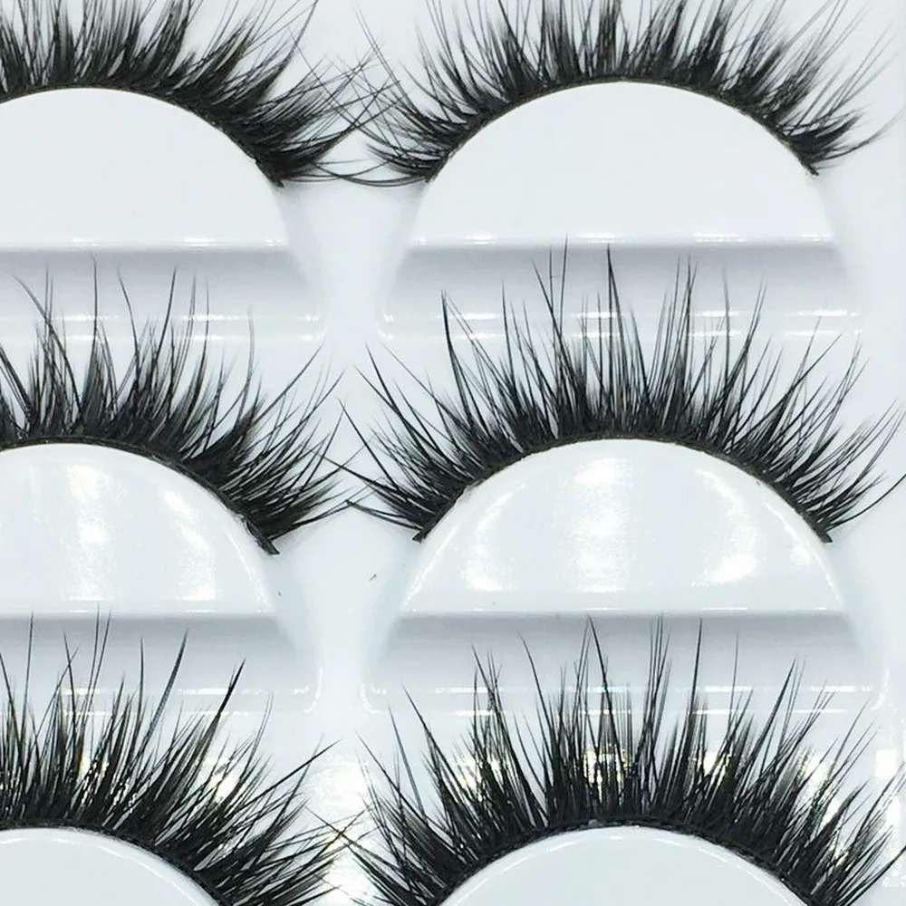 5 пар натуральный Набор накладных ресниц накладные ресницы 3D норковые волосы
