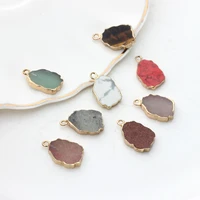 natural stone charms pendant birthstone natural geometry irregular stone charms 1216mm 2pcslot for diy jewelry accessories