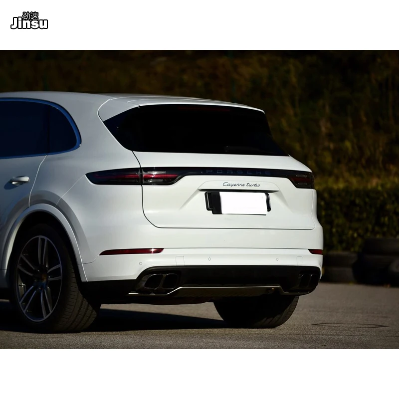 Серебряный приседающий Хвост Глушитель для выхлопной трубы для Porsche New Cayenne 959 Cayenne s turbo GTS глушители из нержавеющей стали