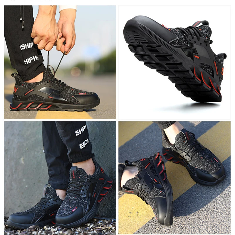 Мужская зимняя Уличная обувь нескользящая рабочая со стальным носком и защитой