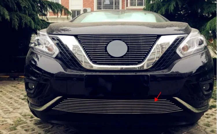Для Nissan Murano 2014 2017 Передняя Решетка алюминиевая металлическая полоса Нижняя сетка