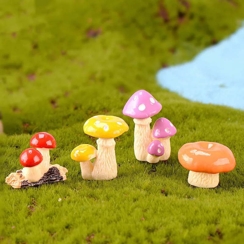 Различные милые миниатюрные фигурки грибов сказочный сад в горшке растительный