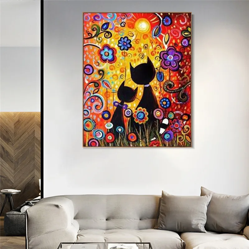 Аниме кошка животные Diy живопись по номерам картина маслом на холсте настенное