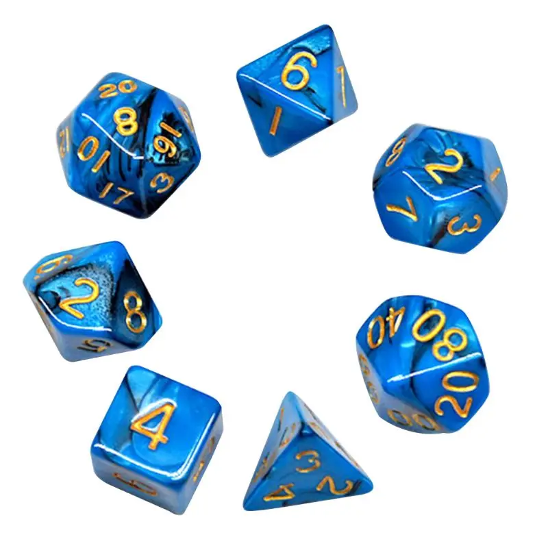 

7pcs D20 Polyhedral Dice Double Colors 20 Sided Dices Table Board Role Playing Q1FF