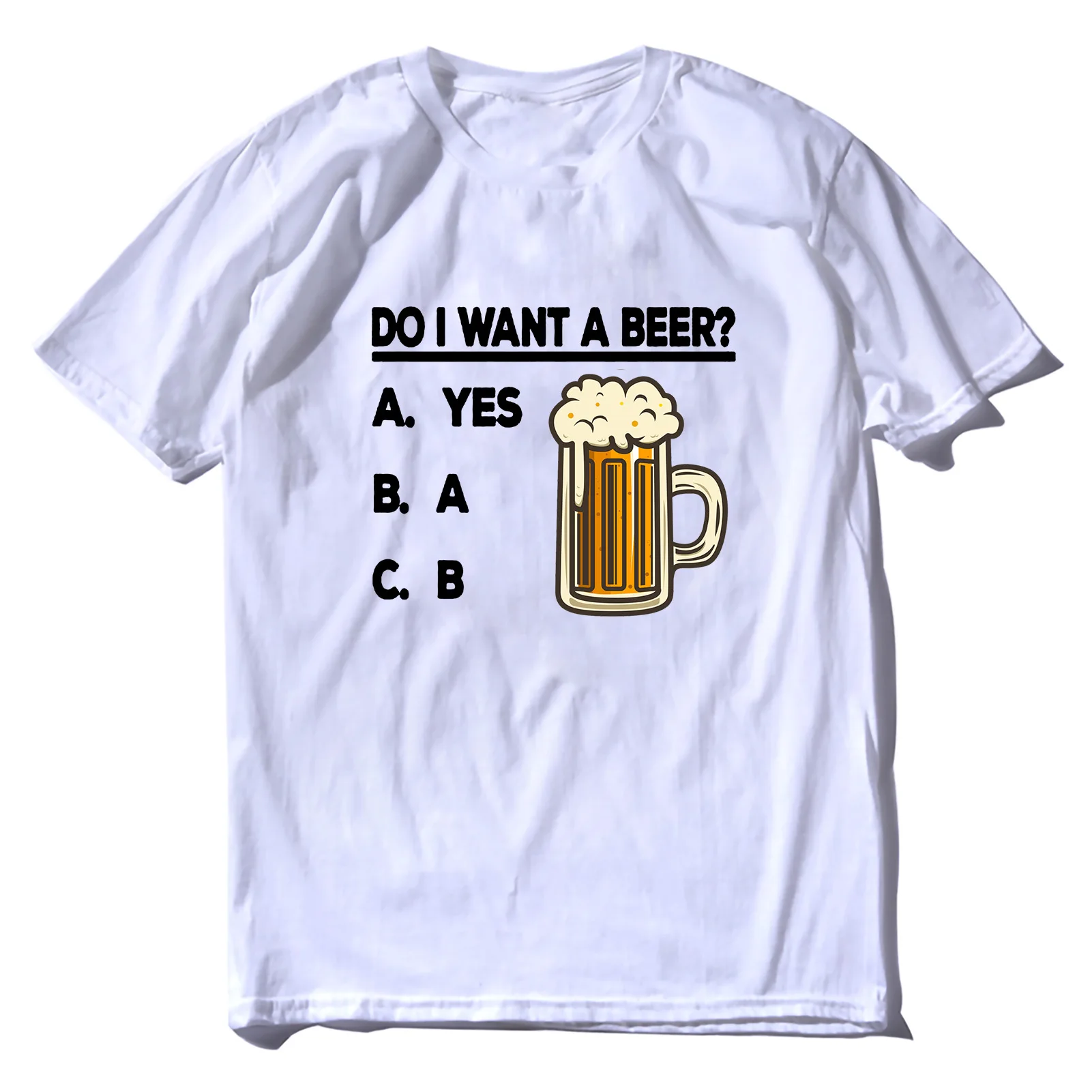 

Summer Do I Want A Beer Drinking Beer Men's Short Sleeve Novelty T-Shirt Fashion Women Top Tee Streetwear Tshirt