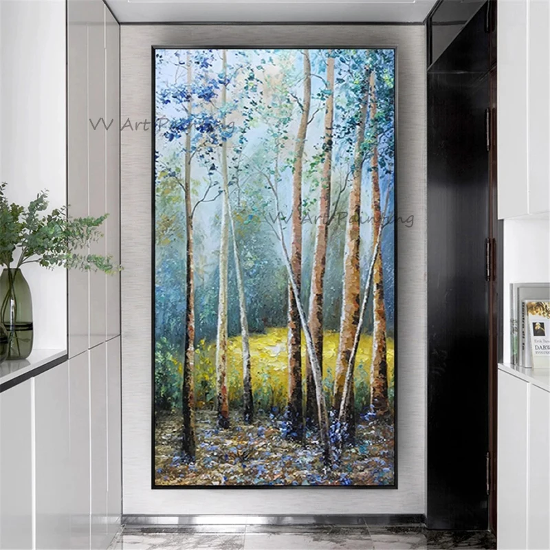 

The Forest Oil Painting Pciture Handmade Wall Nature Painting Picture Tree Mural Art Artwork For Living Room Frameless Landscape