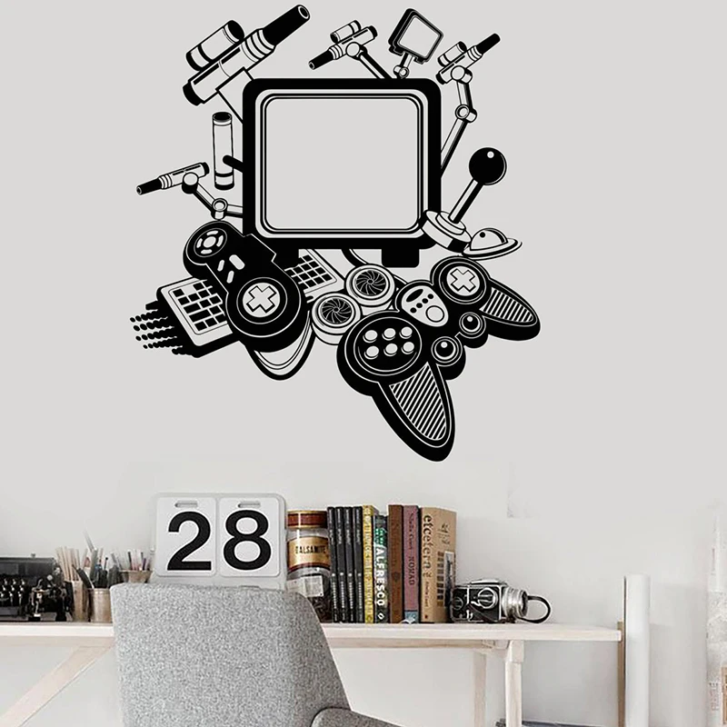 

PS4 Game Controller Joysticks Wall Sticker X-box Gamer Electronic Contest Cool Decor Boys Bedroom Decoration DIY Vinyl Decal Y27