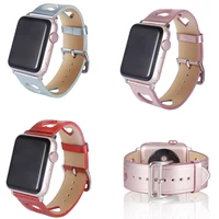 new band for apple watch 42mm 38mm leather hollow love woman lady pink strap for iwatch series 123 strap watchband