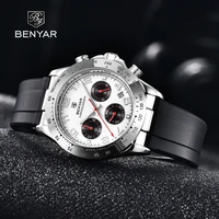 benyar casual sport mens watches 2021 brand luxury quartz watch men chronograph military waterproof silicone relogio masculino