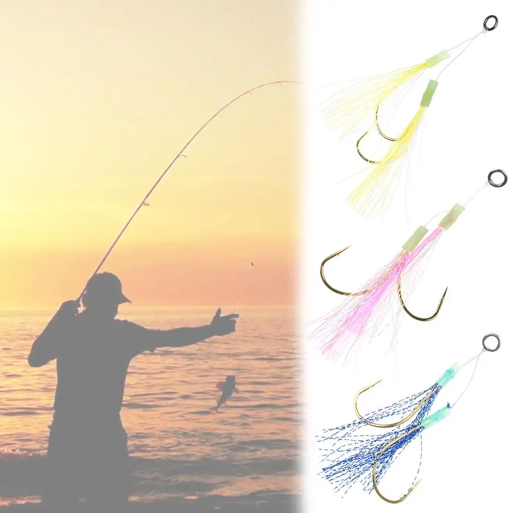 Металлическая кисточка для морской рыбалки двойной рыболовный крючок держатель