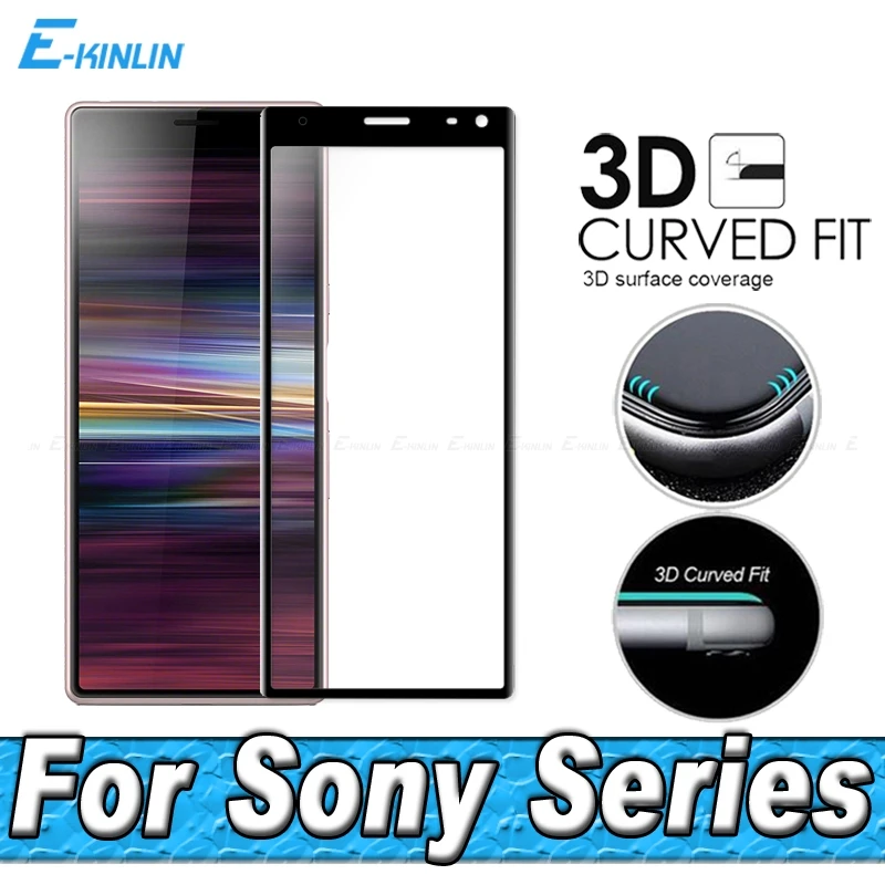 3D изогнутый край Полное покрытие закаленное стекло для Sony Xperia 1 5 8 Lite 10 II III Plus L3
