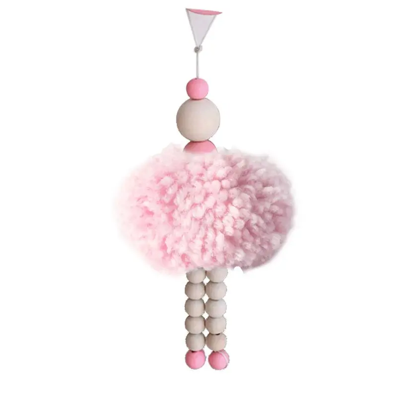 Light Pink В скандинавском стиле балетная танцовщица подвесная игрушка для украшения деревянных бусин для девочек Декор для комнаты игрушка детская палатка орнамент реквизит для фотосессии - Цвет: Light Pink