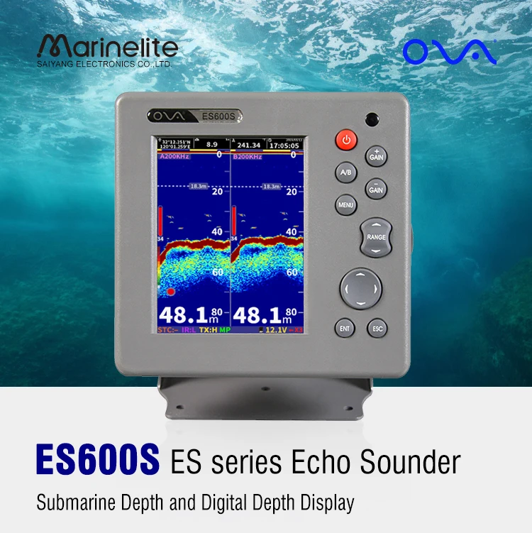 

6" dual frequency Echo Sounder marine depth finder with transducer