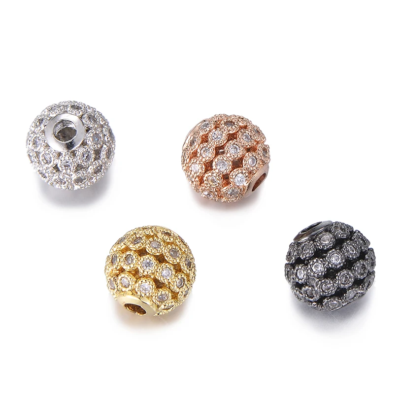 Маленькие круглые бусины Neovivi четыре ряда белые циркониевые для изготовления