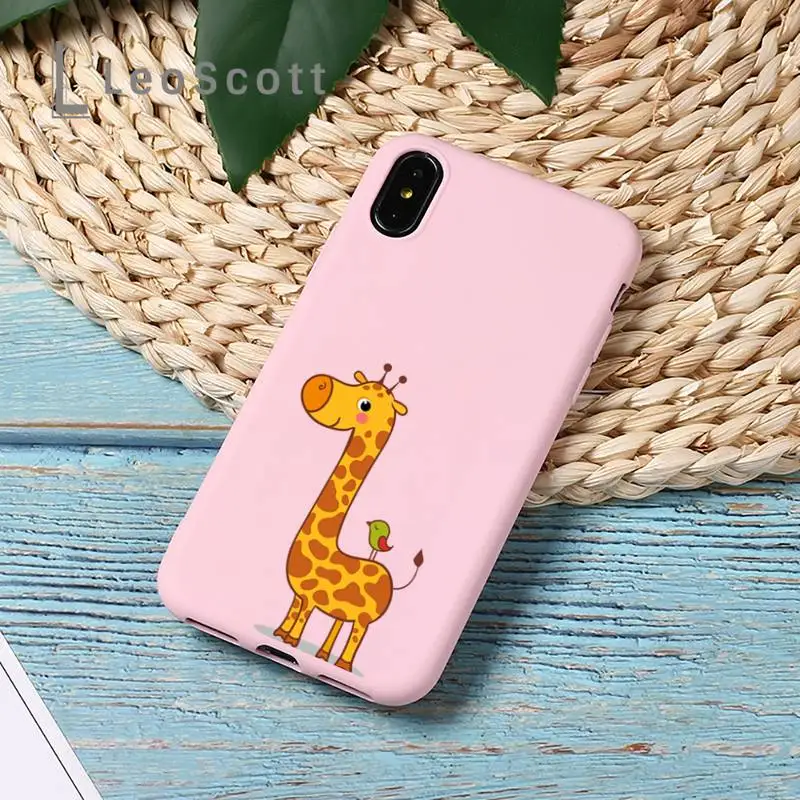 

giraffe lovely animal Phone Case Candy Color for iPhone 11 12 mini pro XS MAX 8 7 6 6S Plus X 5S SE 2020 XR