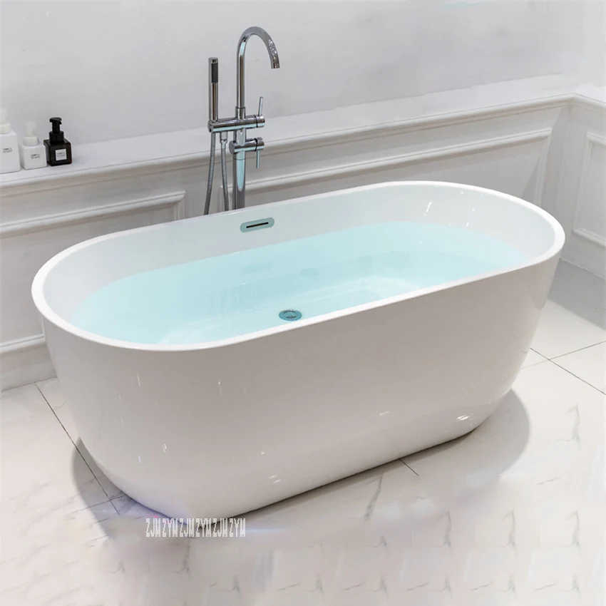 

WTM-02538 1.5m Adult Acrylic Household Bathtub Oval Freestanding Tub Modern Bathroom Bathtub S-Trap With Tap Hardware Part