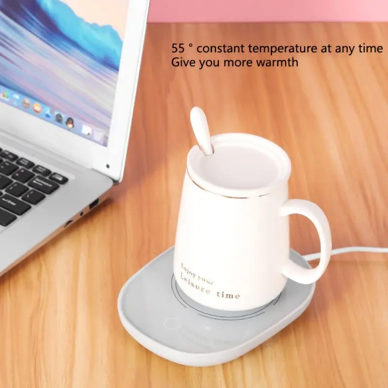 Новинка Популярная USB термоподставка белая подставка с теплой температурой 55