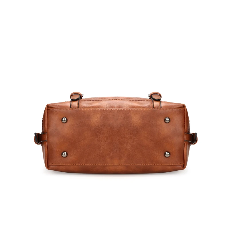 Сумка-тоут женская из искусственной кожи коричневая винтажная повседневная YZ-23 |