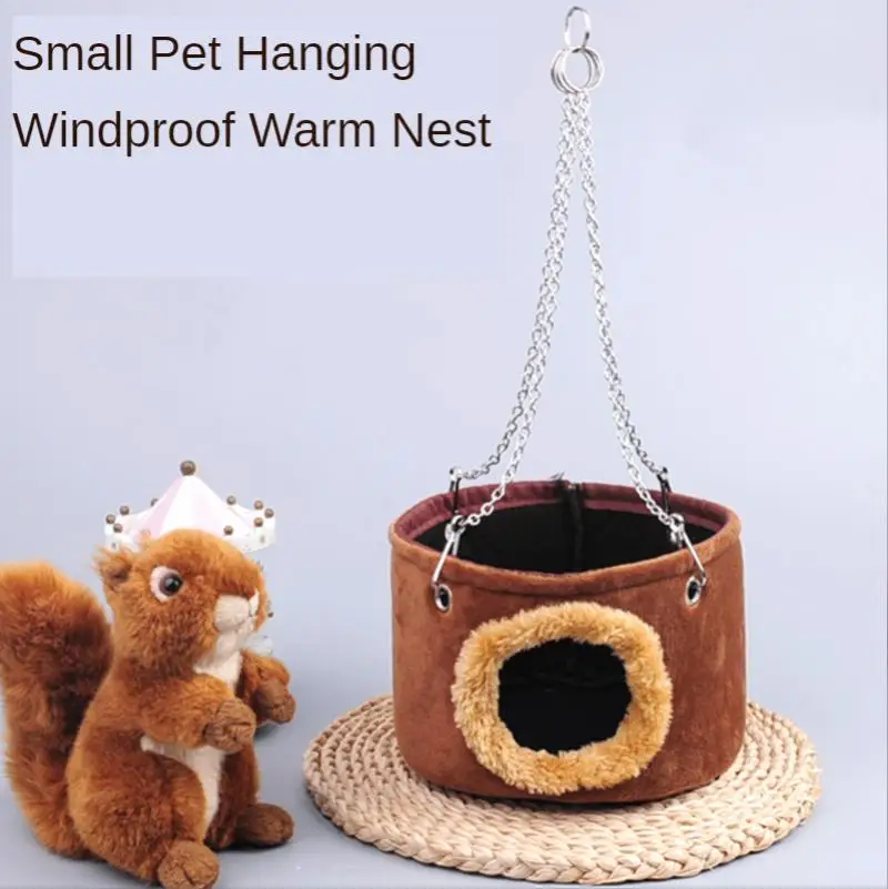 

Squirrel Hammock Guinea Pig House Plush Soft Bed Cage Hamster Small Animal Rodents Rat Nest Chinchilla Hedgehog Ferret Supplies