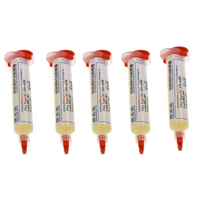 

5 Packs, 10Cc Flux Paste, High Quality Solder Paste Nc-559-Bga Grease, Used for Welding Work Flux Flux + Needle