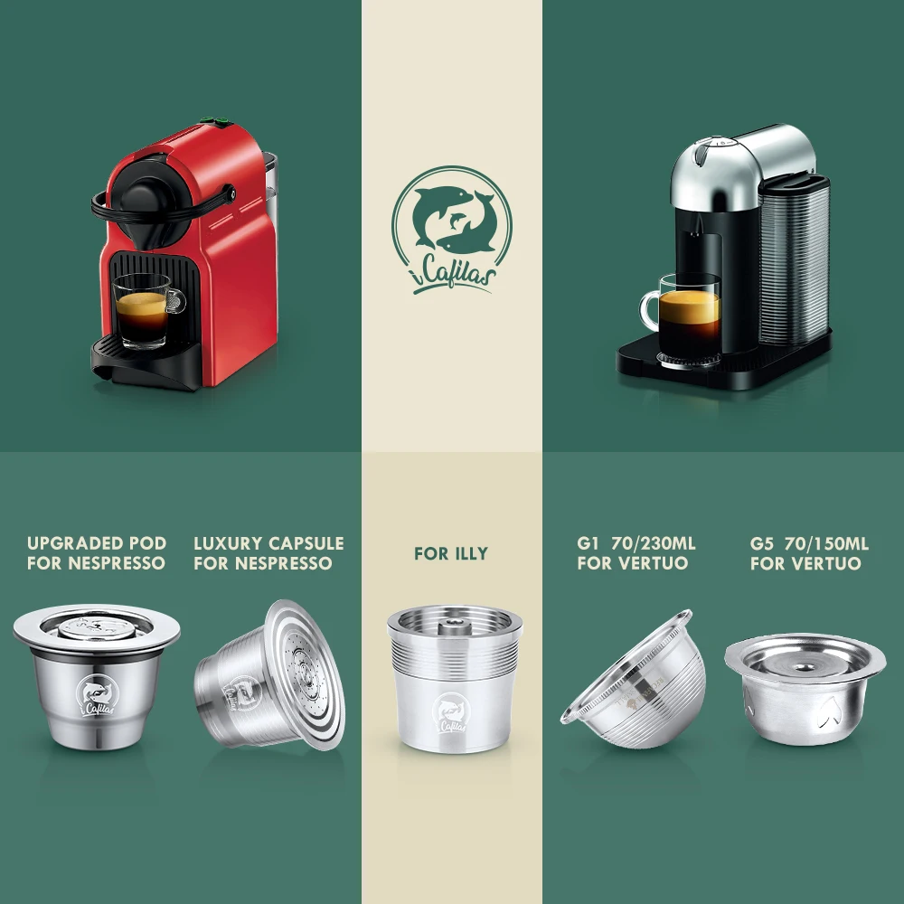 Многоразовая кофейная капсула iCafilas для Nespresso & Dolce Gusto Vertuoline Illy Прямая поставка Vip