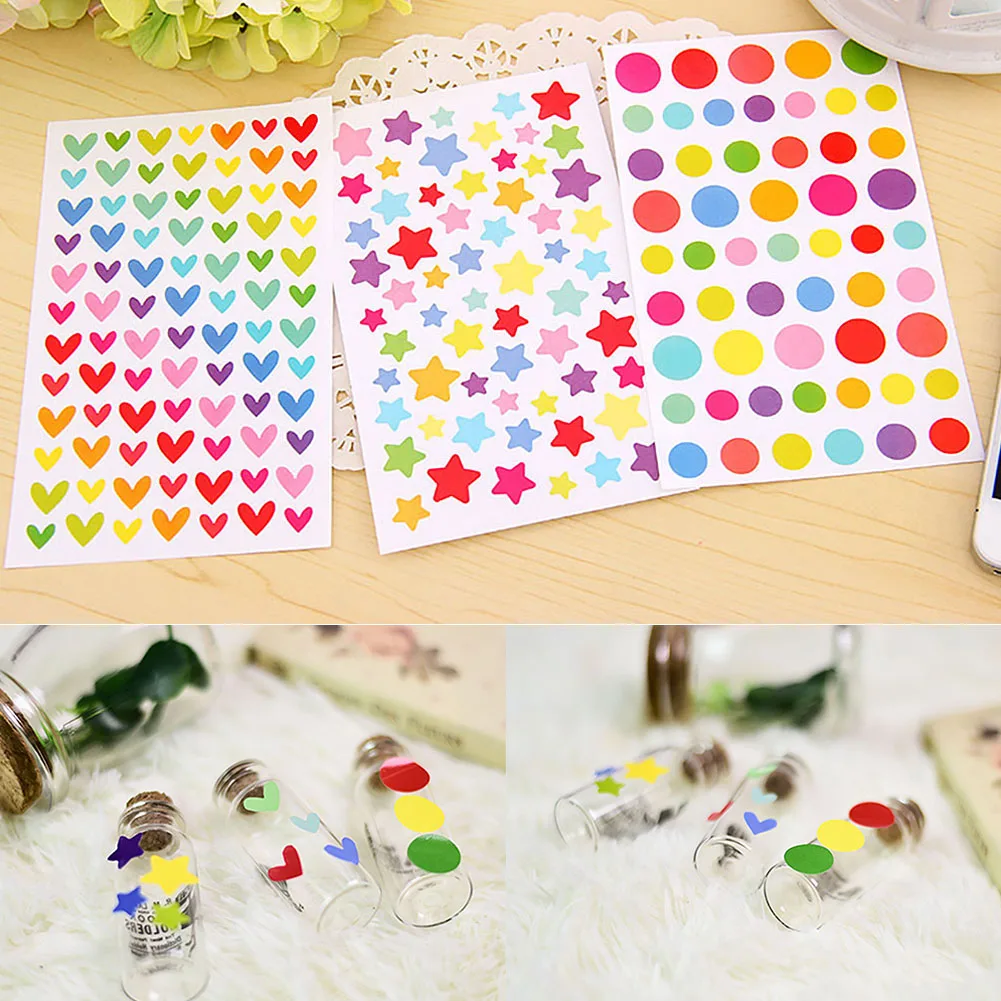 Наклейки в альбом Скрапбукинг этикетка круглые точки пентаграмма милое