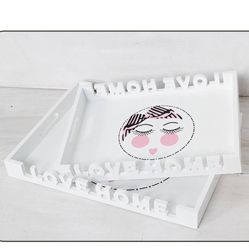 

Solid wood tray home office jewelry storage box Bar Cafe tray