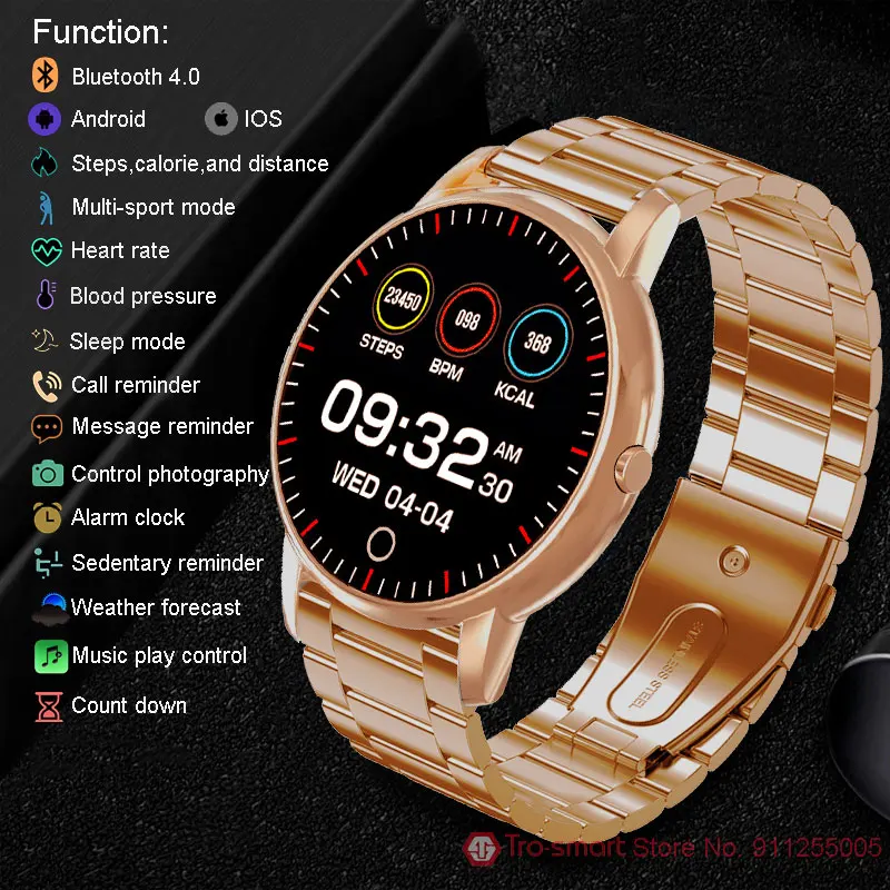 

Smart Watch 2021 Women Men Smartwatch Fitness Tracker Sports Waterproof Digital Electronics Clock Watches for Android IOS Hours