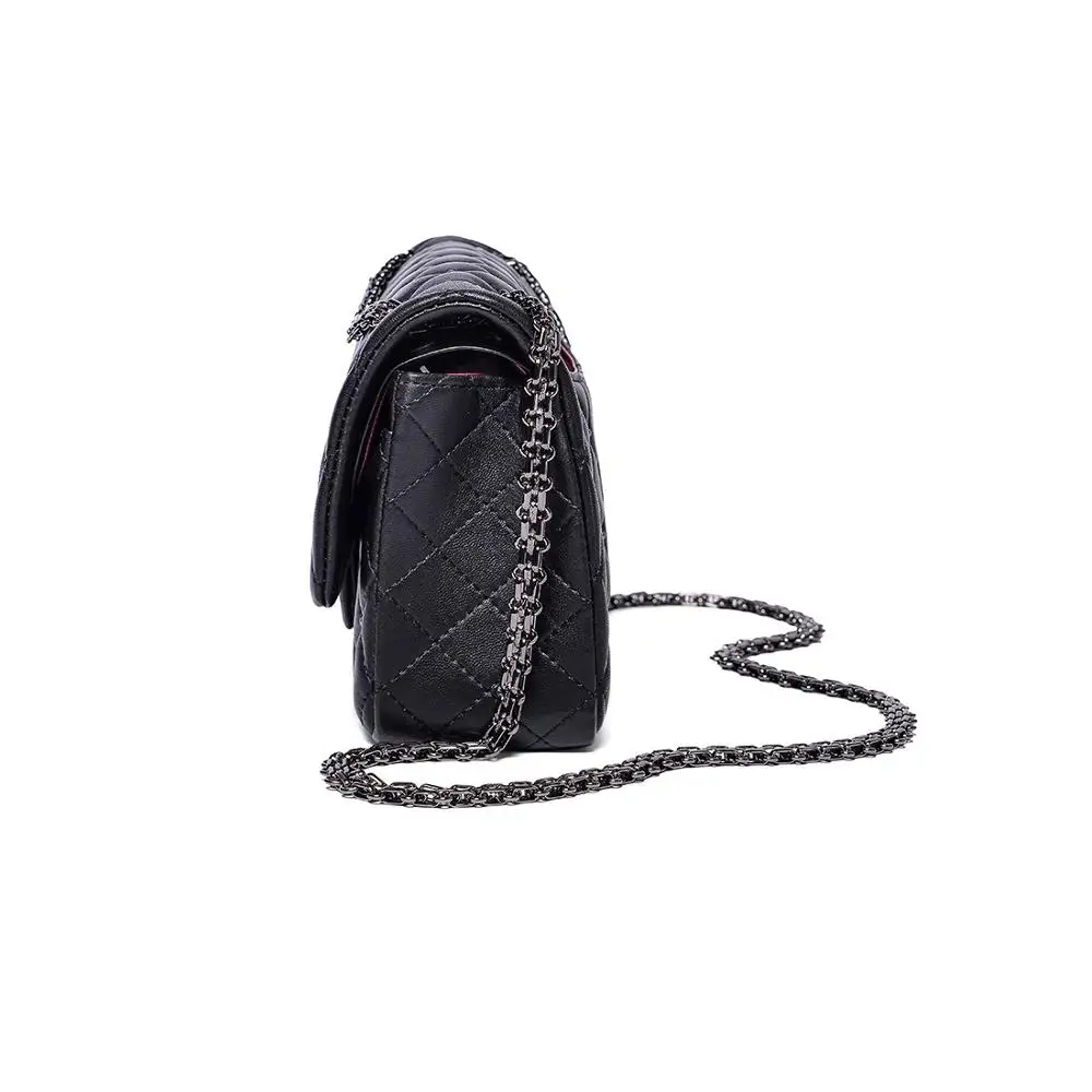 

New Genuine Sheepskin Shoulder Bag Fashion Luxury Crossbody Bag Diamond Lattice Design Chains Bag Large Capacity Brand Lady Bag