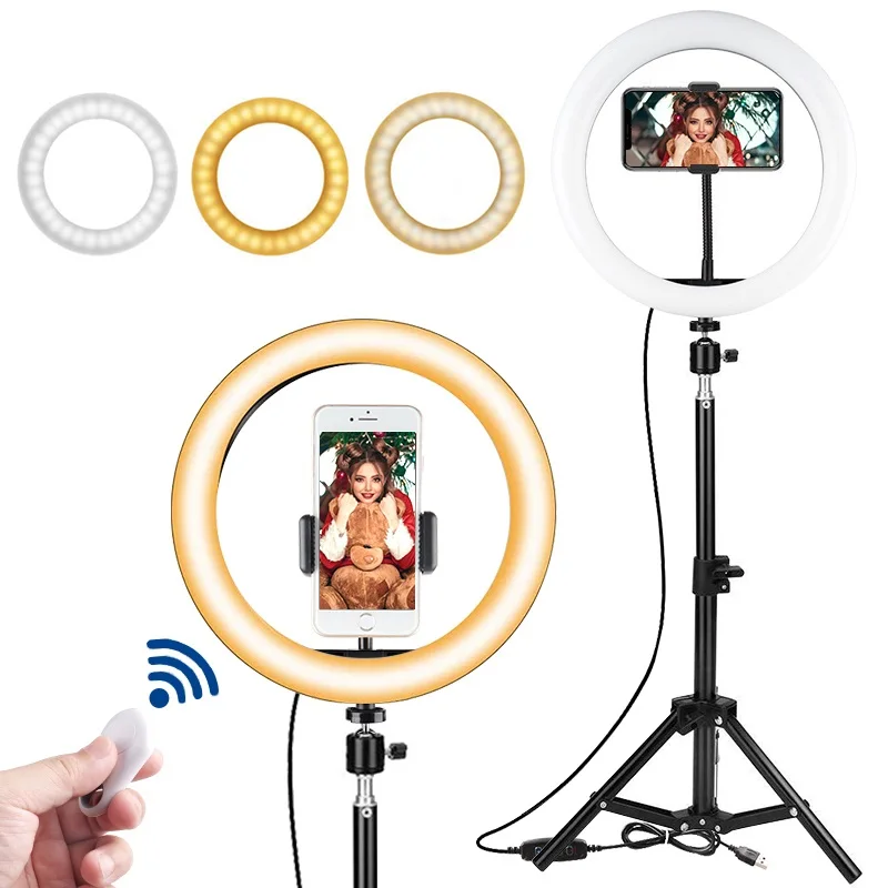 10 дюймовый светодиодный кольцевой светильник с регулируемой яркостью