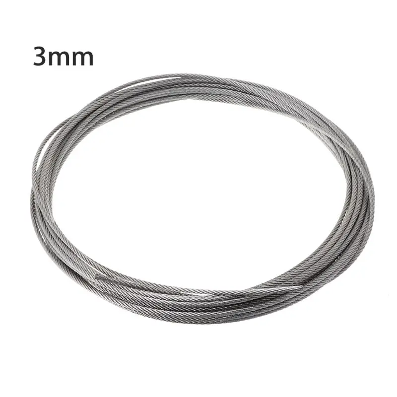 

New 10m 304 Stainless Steel Wire Rope Soft Fishing Lifting Cable 77 Clothesline LX0C