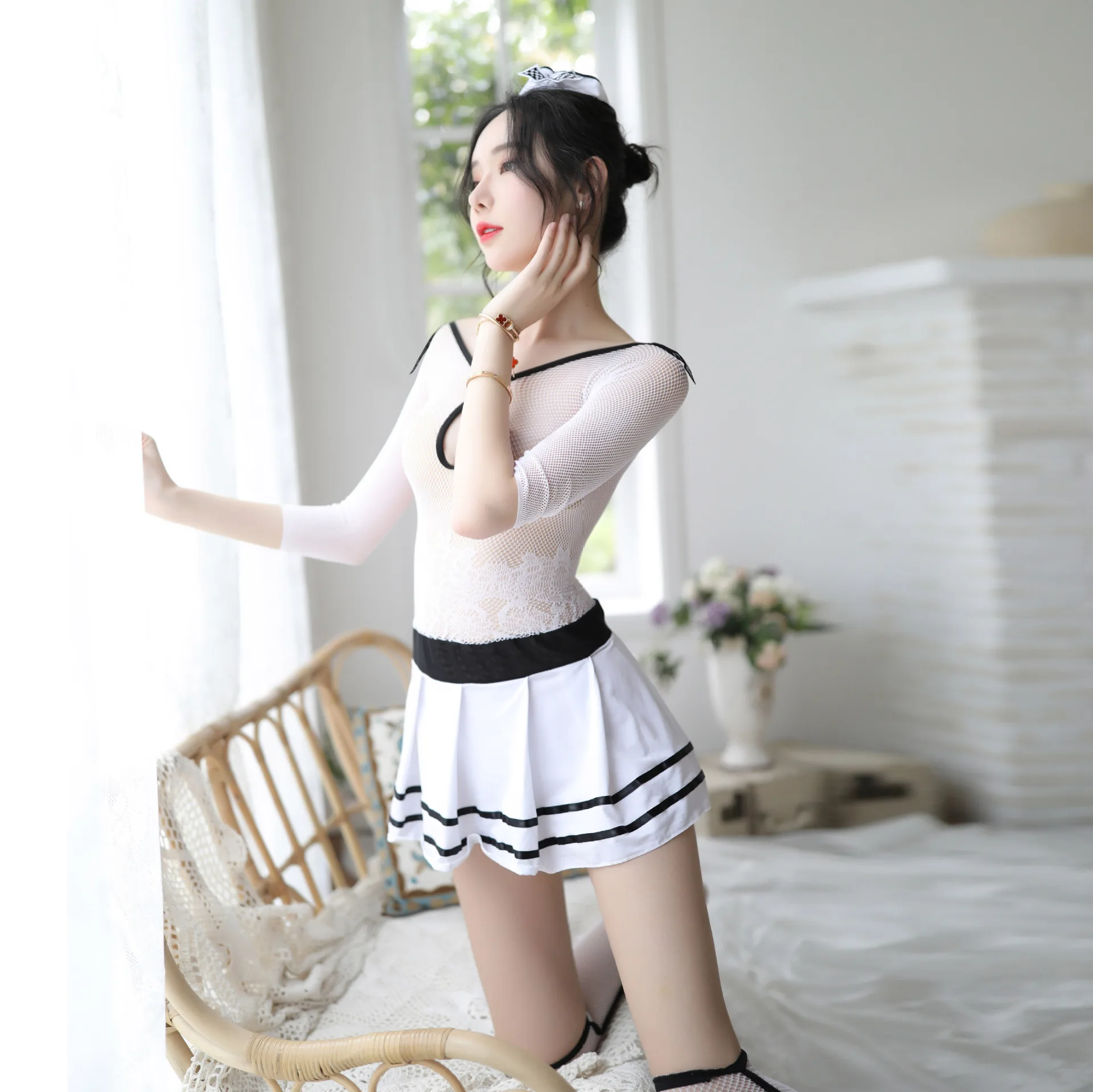 Sexy Lingerie women sexy underwear + Stockings sets costumes Sailor Uniforms Temptation Lotion Skirt Pajamas Set hot | Тематическая