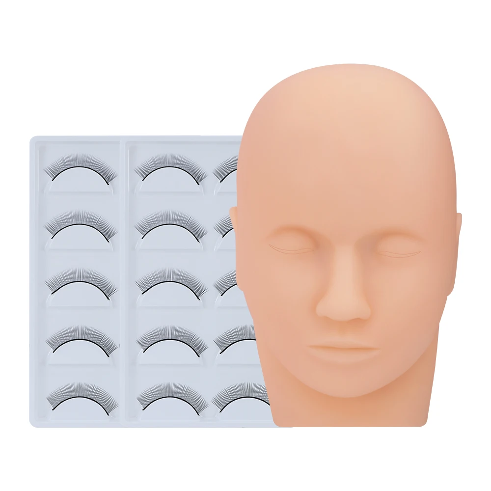 Практика ресницы ненатуральные искусственные Обучение Манекен плоской головкой