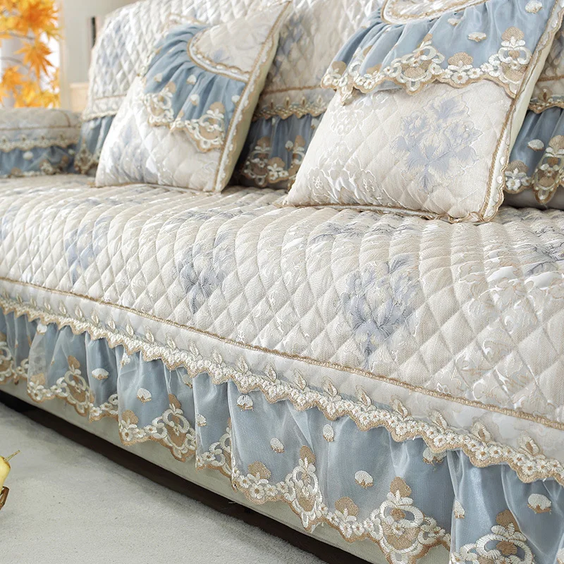 

Всесезонная универсальная подушка для дивана в европейском стиле, льняная ткань, Нескользящая подушка, чехол для дивана с полным покрытием