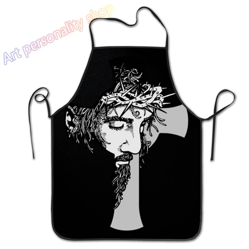 

God Jesus Apron - Christian Christmas Easter Jesus Is The Reason for The Season Birthday Cooking Aprons Kitchen Decor