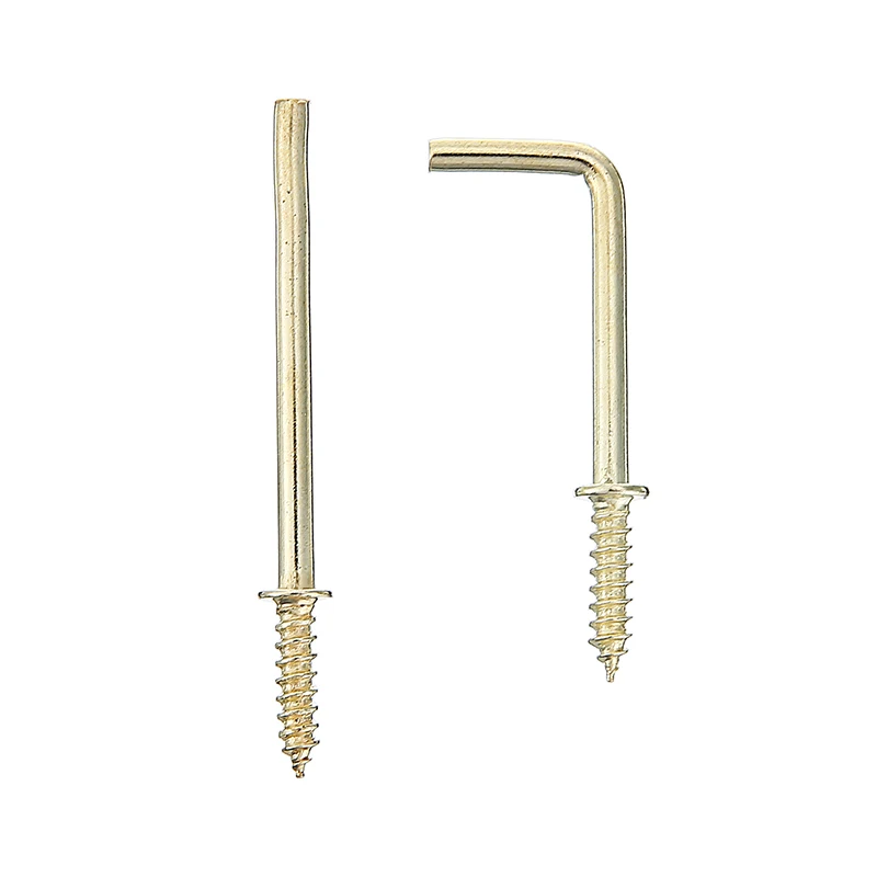 100 шт. 1/2 ''L образный винт комод чашки Крючки Висячие вешалки Латунное покрытие