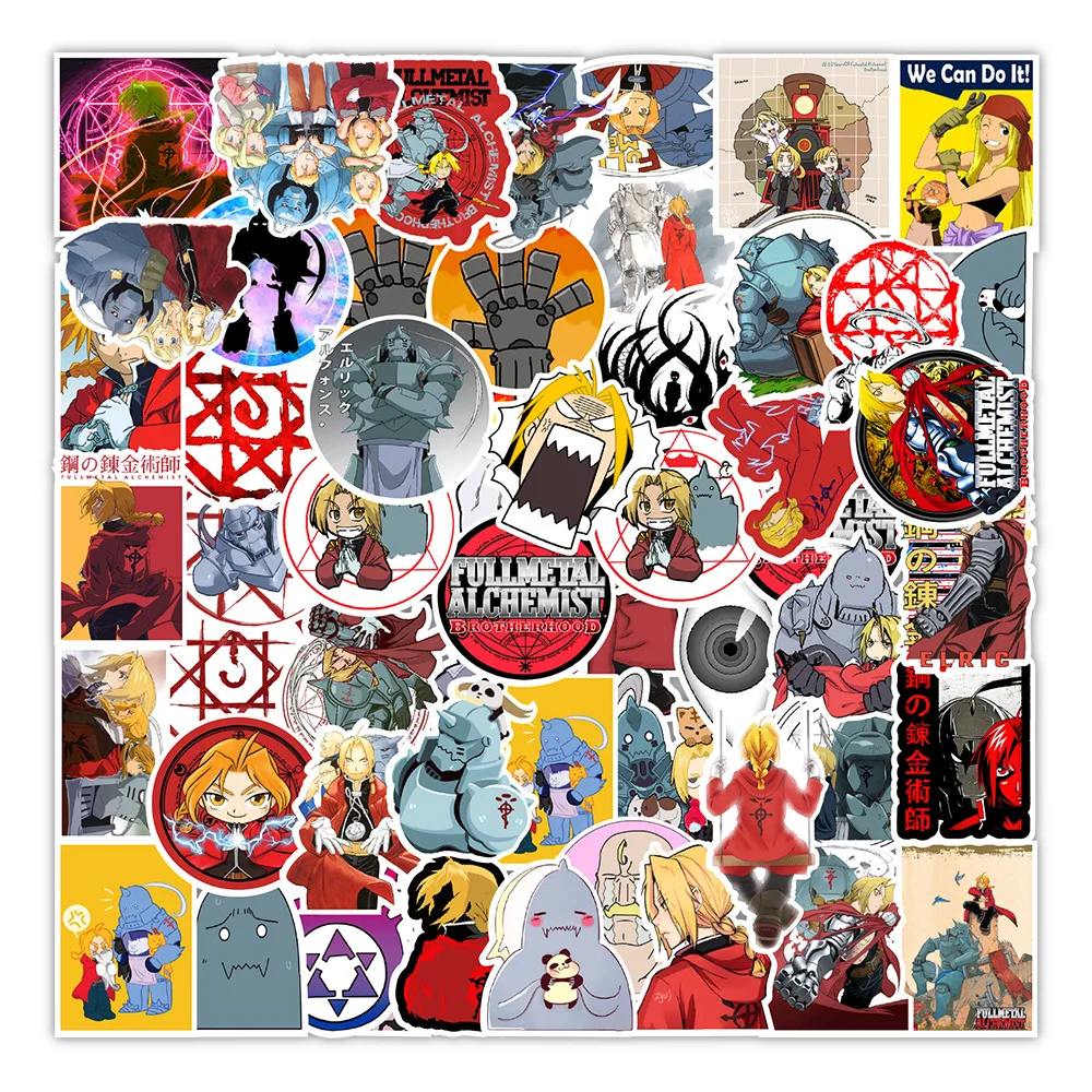 Calcoman&iacute;as de metal completo para chico, pegatinas de dibujos animados, papeler&iacute;a de Anime, port&aacute;til, tel&eacute;fono, guitarra, monopat&iacute;n, regalos, 10/30/50 Uds.-3