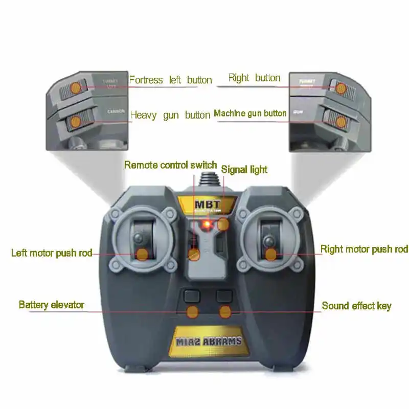 2 4 GHz Моделирование RC Танк Инфракрасный боевой танк Cannon & Emmagee пульт